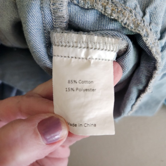 Allegra K Blue Cropped Denim Jacket XL Ruffle Short Sleeve Frayed Hem Y2K - Picture 9 of 10